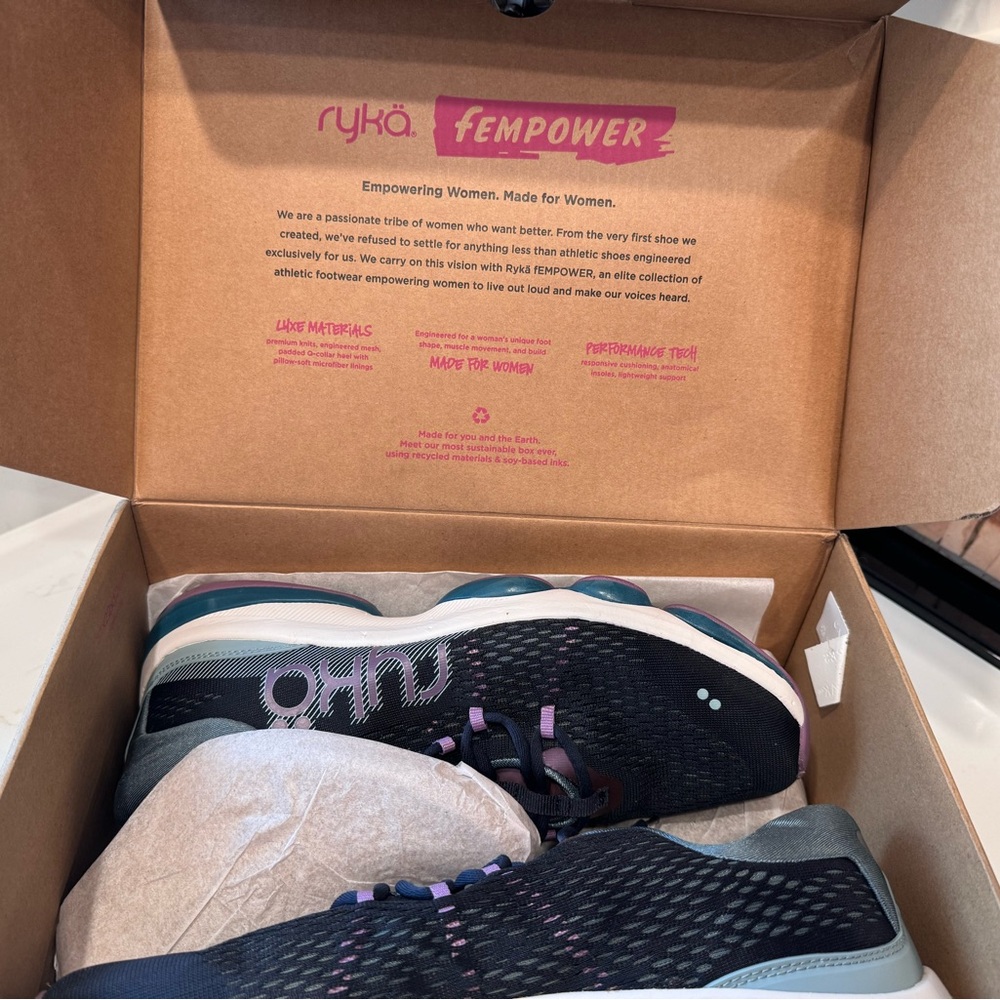 Ryka Women's Navy Blue and Pink Athletic Shoes NIB Size 9.5 - Picture 5 of 6